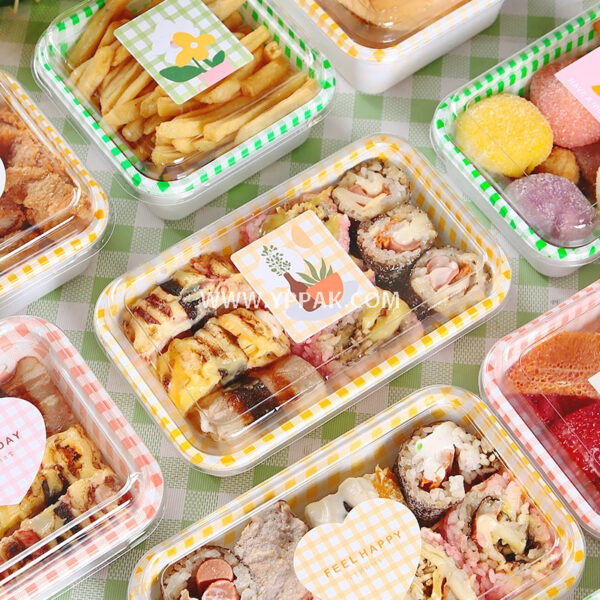 Snack and Sushi Food Box – Disposable Bento-Style Tray for Cakes, Meals, and Picnic Use