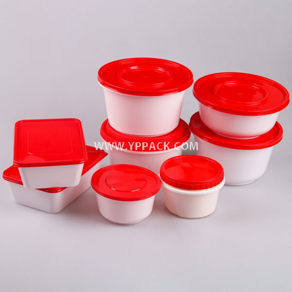 Leak-Proof Takeaway Bowl – Red Lid Disposable Food Box for Soup, Porridge, and Meal Delivery