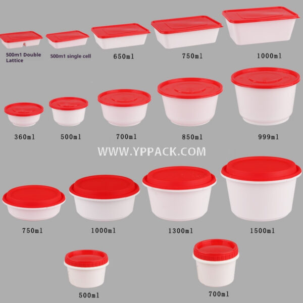 Leak-Proof Takeaway Bowl – Red Lid Disposable Food Box for Soup, Porridge, and Meal Delivery