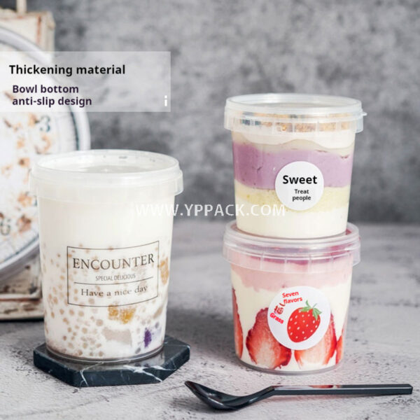 Wholesale Sealed Locking Soup Bowls with Lids – Disposable, Thickened, Heat-Resistant Round Cups for Takeaway Soup, Porridge, Dessert, Fruit